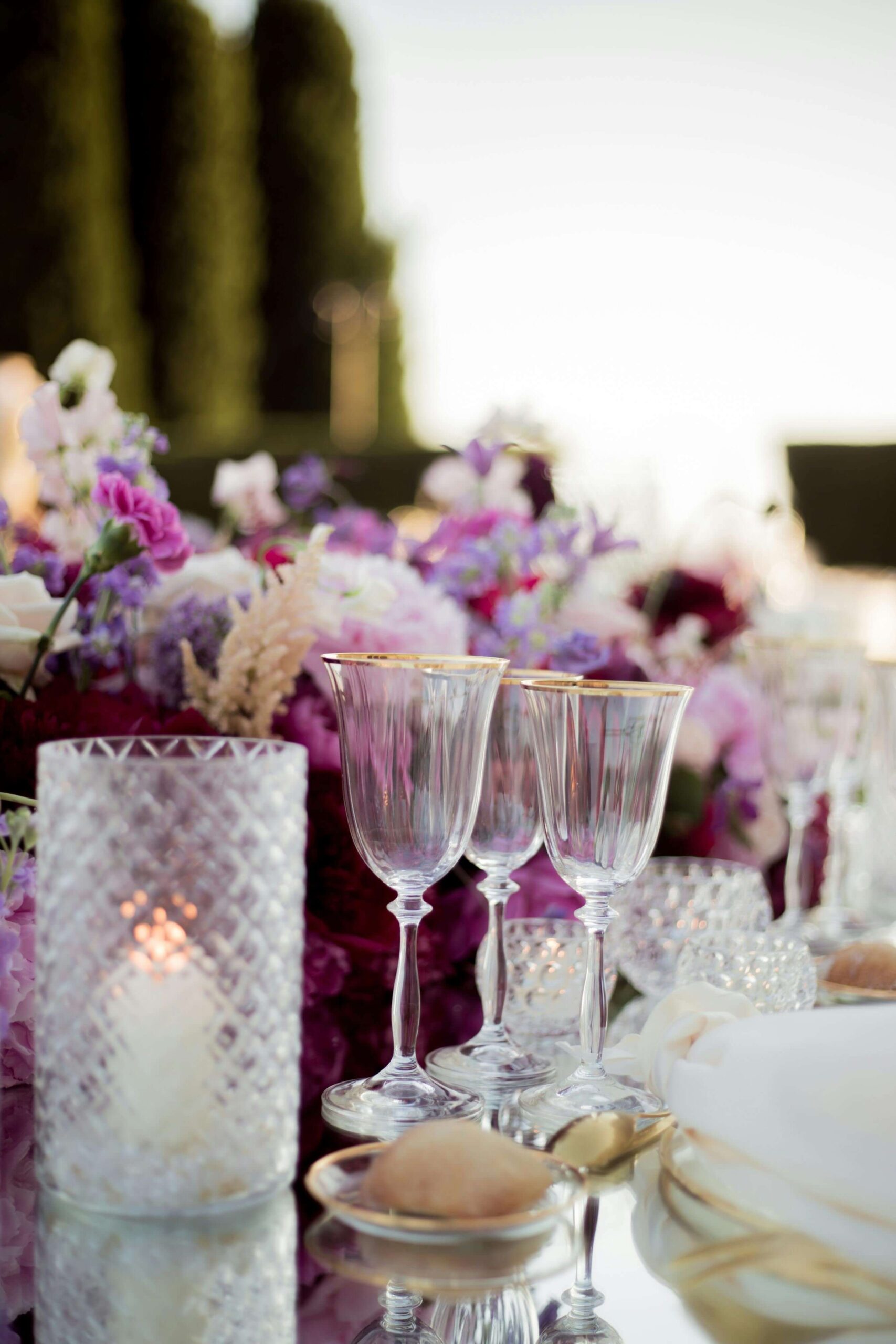 wedding flowers on wedding planner's table