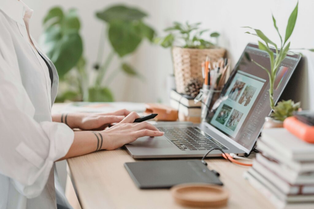 creative entrepreneur working on laptop