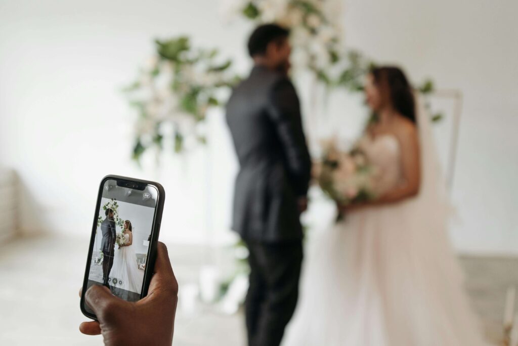 social media behind the scenes of a wedding