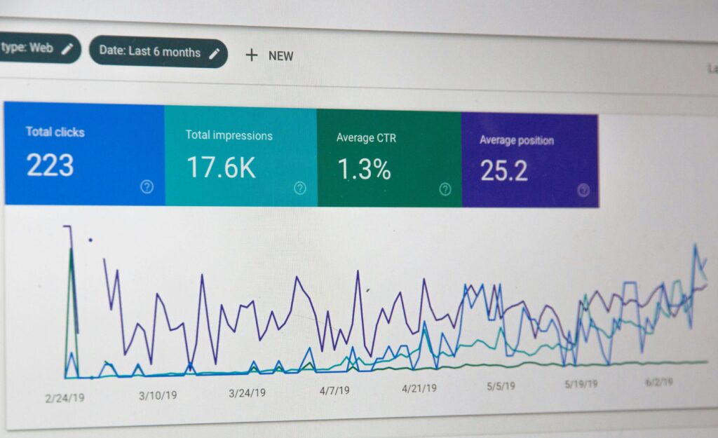 looking at google analytics metrics via a dashboard