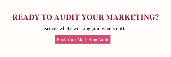 Boda Bliss marketing audit call-to-action banner with button to book your marketing audit
