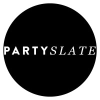 PartySlate logo in black and white, representing a premier platform for sharing and discovering wedding and event inspirations.