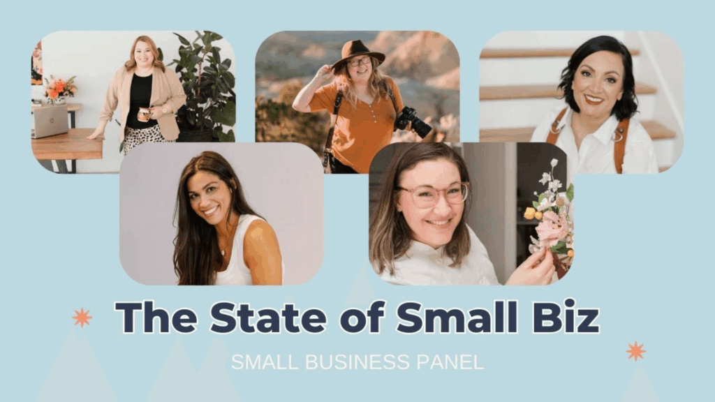 The State of Small Business Marketing panel graphic featuring small business owners discussing marketing systems and strategy.